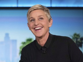 Ellen Degeneres appears during a commercial break at a taping of "The Ellen Show" in Burbank on Oct. 13, 2016.