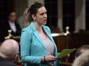 NDP MP Ruth Ellen Brosseau stands during question period in the House of Commons on Parliament Hill in Ottawa on Thursday, March 29, 2018.