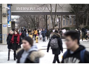 A general view of the Ryerson University campus in Toronto, is seen on January 17, 2019. Students with attention deficit hyperactivity disorder are less likely to go to college or university than those with no long-term health conditions according to a new report from Statistics Canada. The gap suggests teachers need better training in how to work with students whose behaviour can come off as disruptive and who might seem uninterested in their studies, advocates say.