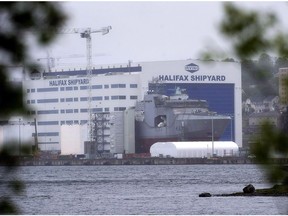 The Irving Shipbuilding facility is seen in Halifax on June 14, 2018. A federal trade tribunal is tossing out a challenge to the federal government's handling of a high-stakes competition to design the navy's new $60-billion fleet of warships.