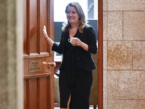 Katie Telford, chief of staff to Prime Minister Justin Trudeau, leaves the Prime Minister's office on Parliament Hill in Ottawa on October 1, 2018. One week after losing his right-hand man Gerald Butts, Prime Minister Justin Trudeau's top political aide -- Chief of Staff Katie Telford -- faces allegations she intentionally inflicted mental suffering on an ex-ambassador. The allegation is contained in the lawsuit filed by Vivian Bercovici, a former Canadian ambassador to Israel, who was appointed by the previous Conservative government of Stephen Harper and subsequently fired by the Trudeau Liberals.