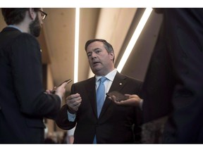 Jason Kenney, leader of the United Conservative Party in Alberta, speaks with a reporter at the Conservative national convention in Halifax on Saturday, August 25, 2018. Alberta Opposition Leader Jason Kenney is demanding Premier Rachel Notley call a provincial election immediately and stop what he says is campaigning on the public dime.