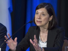 Coalition Avenir Quebec Sanguinet candidate Danielle McCann responds to reporters questions on the party's financial platform in Quebec City on September 8, 2018. Quebec has declined to participate in a proposed federal, provincial and territorial working group on cultural competency in health expected to focus heavily on allegations of coerced sterilization of Indigenous women. A spokesperson for Quebec's health minister confirmed today the province sent a letter to Ottawa in early January to say it respectfully declined an invitation to meet officials from the federal government and other provinces and territories. Alexandre Lahaie, a press press attache to Quebec Health Minister Danielle McCann, says the provincial government is very sensitive to the issue of coerced sterilization, there are already discussions underway with a number of First Nations in Quebec on a range of issues and that health is a provincial jurisdiction.