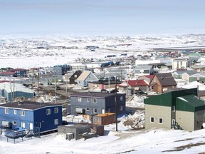 A view of Iqaluit, Nunavut, shown on Saturday, April 25, 2015. Nunavut has tabled a mostly stand-pat budget that makes modest spending increases on some of the territory's social problems.THE CANADIAN PRESS/Paul Chiasson