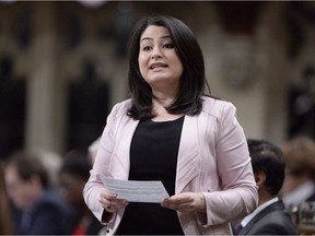 Status of Women Minister Maryam Monsef answers a question during Question Period in the House of Commons in Ottawa on March 8, 2017.