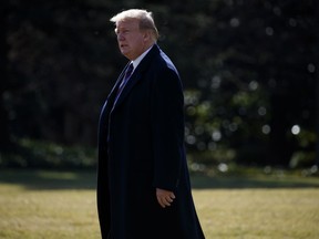 President Donald Trump walks to board Marine One for a trip to Walter Reed National Military Medical Center to attend his annual physical, Friday, Feb. 8, 2019, in Washington.