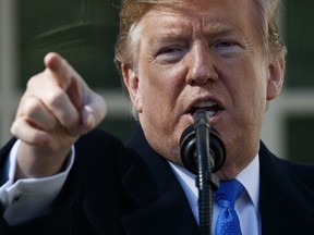 President Donald Trump speaks during an event in the Rose Garden at the White House to declare a national emergency in order to build a wall along the southern border, Friday, Feb. 15, 2019, in Washington.