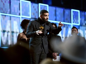 Drake accepts Best Rap Song for "God's Plan" onstage during the 61st Annual GRAMMY Awards.