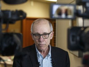 Alberta Party Leader Stephen Mandel, speaks during a press conference in Edmonton on Saturday, February 9, 2019.