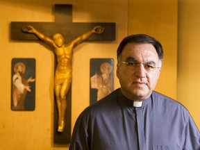 Father Thomas Rosica, Chief Executive Officer of Salt and Light Television at his Toronto offices Thursday October 1.