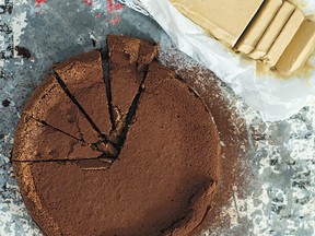 Flourless chocolate cake with Guinness ice cream