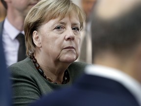 German Chancellor Angela Merkel at a two-day retreat of the German government in Potsdam, near Berlin, Germany, Wednesday, Nov. 14, 2018.