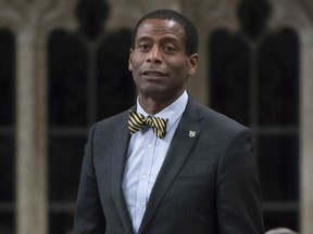 Liberal MP Greg Fergus rises in the House of Commons in Ottawa on Friday, May 20, 2016. Federal efforts to address systemic issues affecting black Canadians appear to have stalled one year after the prime minister made it an issue, says the head of Parliament's black caucus as he put words to simmering frustrations with the slow pace of change.