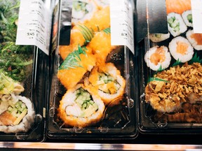 "Even at more conventional grocery stores with fewer gourmet inclinations, the sushi counter is often nothing to look down at."