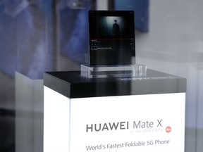 Huawei's new foldable 5G smartphone MateBook X Pro is displayed at the Mobile World Congress (MWC), on the eve of the world's biggest mobile fair, on February 24, 2019 in Barcelona.