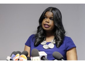 Cook County State's Attorney Kim Foxx speaks at a news conference, Friday, Feb. 22, 2019, in Chicago. R. Kelly, the R&B star who has been trailed for decades by lurid rumors that made him Public Enemy No. 1 to the MeToo movement, was charged with 10 counts of aggravated sexual abuse involving multiple victims. After the latest documentary Foxx, said she was "sickened" by the allegations and asked potential victims to come forward.