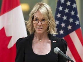 United States Ambassador Kelly Knight Craft delivers a brief statement after presenting her credentials during a ceremony at Rideau Hall Monday October 23, 2017 in Ottawa.