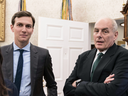 White House senior adviser Jared Kushner, left, and then-White House chief of staff John Kelly in September 2017.