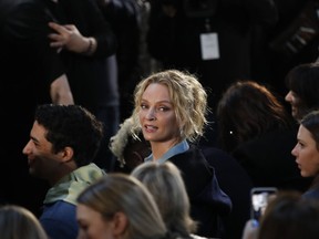 Actress Uma Thurman attends the Lanvin ready to wear Fall-Winter 2019-2020 collection, that was presented in Paris, Wednesday, Feb. 27, 2019.