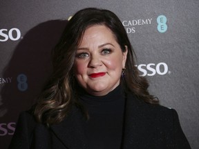 Actress Melissa McCarthy poses for photographers upon arrival at the BAFTA Nominees Party in London, Saturday, Feb. 9, 2019.