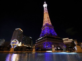 The Paris Las Vegas debuts a new Eiffel Tower light show on the Strip in Las Vegas, Wednesday, Feb. 27, 2019. The landmark at the Paris Las Vegas casino-resort on Wednesday unveiled the new show featuring synchronized twinkling and colored lights.