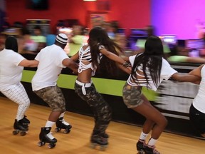 This image released b HBO shows a scene from the documentary "United Skates," premiering Feb. 18, 2019 on HBO. (HBO via AP)