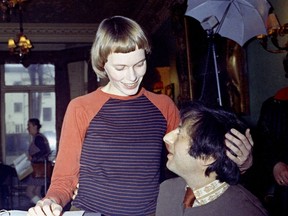 FILE - In this 1971 file photo, actress Mia Farrow, left, and her husband Andre Previn appear during a rehearsal for a concert together. Previn, the pianist, composer and conductor whose broad reach took in the worlds of Hollywood, jazz and classical music, died in his Manhattan home, Thursday, Feb. 28, 2019. He was 89.