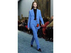 The Carolina Herrera collection is modeled during Fashion Week in New York, Monday, Feb. 11, 2019.