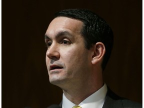 In this Jan. 15, 2013, Pennsylvania Auditor General Eugene DePasquale is seen in Harrisburg, Pa. DePasquale said Friday, Feb. 22, 2019, that officials in 18 of 67 counties reported accepting gifts, meals or trips from firms competing to sell new voting machines ahead of the 2020 elections.