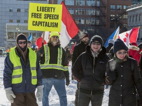 Hundreds of Pro-pipeline supporters arrived in a convoy from Alberta and other parts of the country in to protest against the Liberal government on Parliament Hill in Ottawa on Tuesday Feb 19, 2019.
