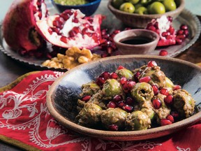 Zeytoon parvardeh, pomegranate marinated olives