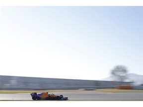 McLaren driver Lando Norris of Britain steers his car during a Formula One pre-season testing session at the Catalunya racetrack in Montmelo, outside Barcelona, Spain, Tuesday, Feb. 26, 2019.