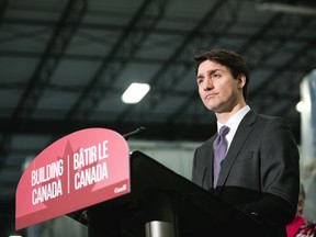 Prime Minister Justin Trudeau speaks at Armour Transportation Systems in Dartmouth, N.S. on Thursday, February 21, 2019.