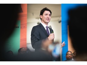 Prime Minister Justin Trudeau speaks during a media availability at the Black Cultural Centre For Nova Scotia in Dartmouth N.S., on Thursday, Feb. 21, 2019.