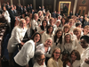 Women lawmakers pose for a photo, dressed in white, at the Feb. 5, 2018 State of the Union address.