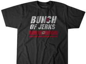 The "Bunch of Jerks" T-shirt sold by the Carolina Hurricanes.