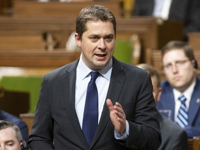 Conservative Leader Andrew Scheer speaks during question period in the House of Commons on Feb. 7, 2019.