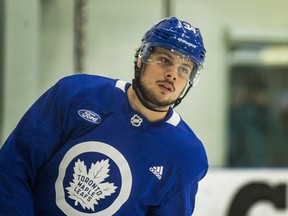 The Toronto Maple Leafs' Auston Matthews during practice at the MasterCard Centre in Toronto, Ont. on Wednesday January 9, 2019.