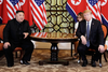 U.S. President Donald Trump and North Korean leader Kim Jong Un speak to reporters on Feb. 28, 2019 in Hanoi.