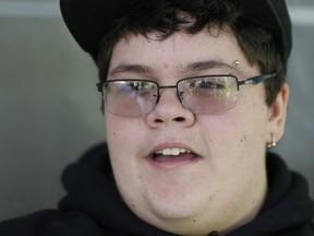 This Tuesday Aug. 25, 2015 photo shows Gavin Grimm speaks during an interview at his home in Gloucester, Va.