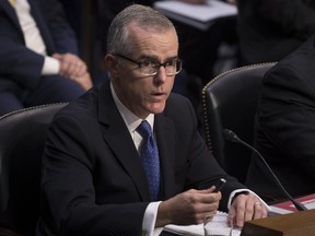 Andrew McCabe, then the acting FBI director, during a Senate Intelligence Committee hearing in Washington, May 11, 2017.