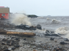 Waves from an August 2018 storm that caused four metres of land to erode in Tuktoyaktuk, N.W.T.