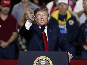 President Donald Trump speaks during a rally at the El Paso County Coliseum, Monday, Feb. 11, 2019, in El Paso, Texas.