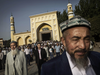 Uyghur men outside a mosque in Kashgar, Xinjiang Province, China, in 2014.