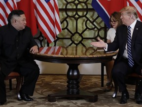 President Donald Trump meets North Korean leader Kim Jong Un, Thursday, Feb. 28, 2019, in Hanoi.