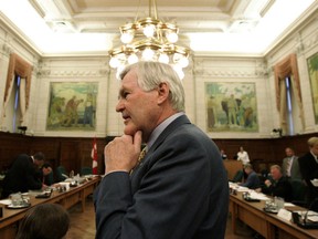 Canada's Ambassador to the United States Michael Wilson appears at a house of Commons committee looking into the softwood lumber deal between Canada and the U.S., in Ottawa on August 21, 2006. Michael Wilson, a former politician, diplomat and longtime mental health advocate, has died at 81.