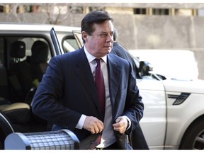 FILE - In this Dec. 11, 2017, file photo, former Trump campaign chairman Paul Manafort arrives at federal court in Washington.