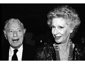 FILE - Giovanni Agnelli and his wife Marella Caracciolo are shown in this 1988 file photo. Italian state TV and news agency ANSA say Marella Agnelli, widow of Fiat tycoon Gianni Agnelli and a 20th-century symbol of elegant beauty and culture in Italy, has died at her family home in Turin, in the northern Piedmont region, at age 91.