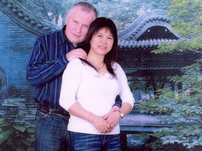 Zoltan Andrew Simon and his wife on a visit in China on their first anniversary.