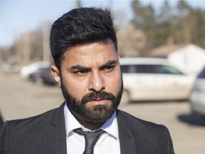 Jaskirat Singh Sidhu, the driver of a transport truck involved in the Humboldt Broncos bus crash, enters the Kerry Vickar Centre in Melfort on March 22, 2019, where was sentenced for his role in the collision.
